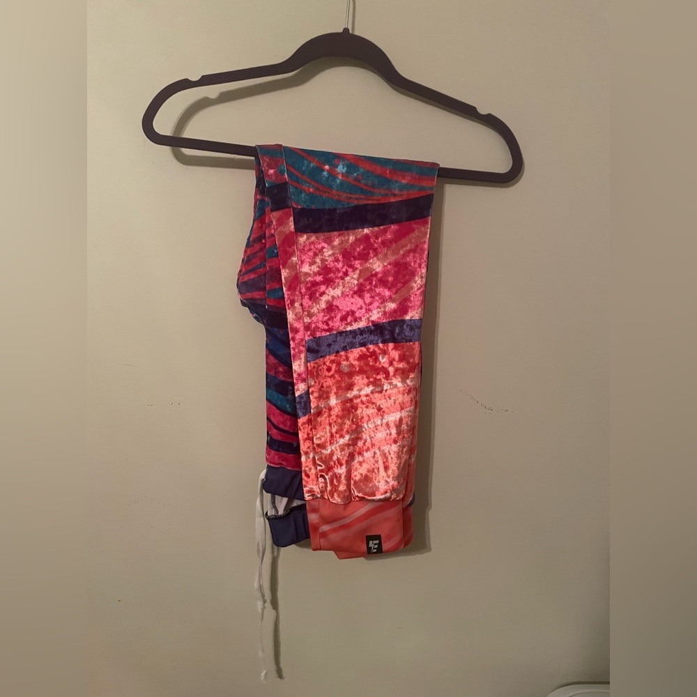 Electro Threads Crushed Velvet Purple Haze Unisex Joggers Sweatpants Size Medium